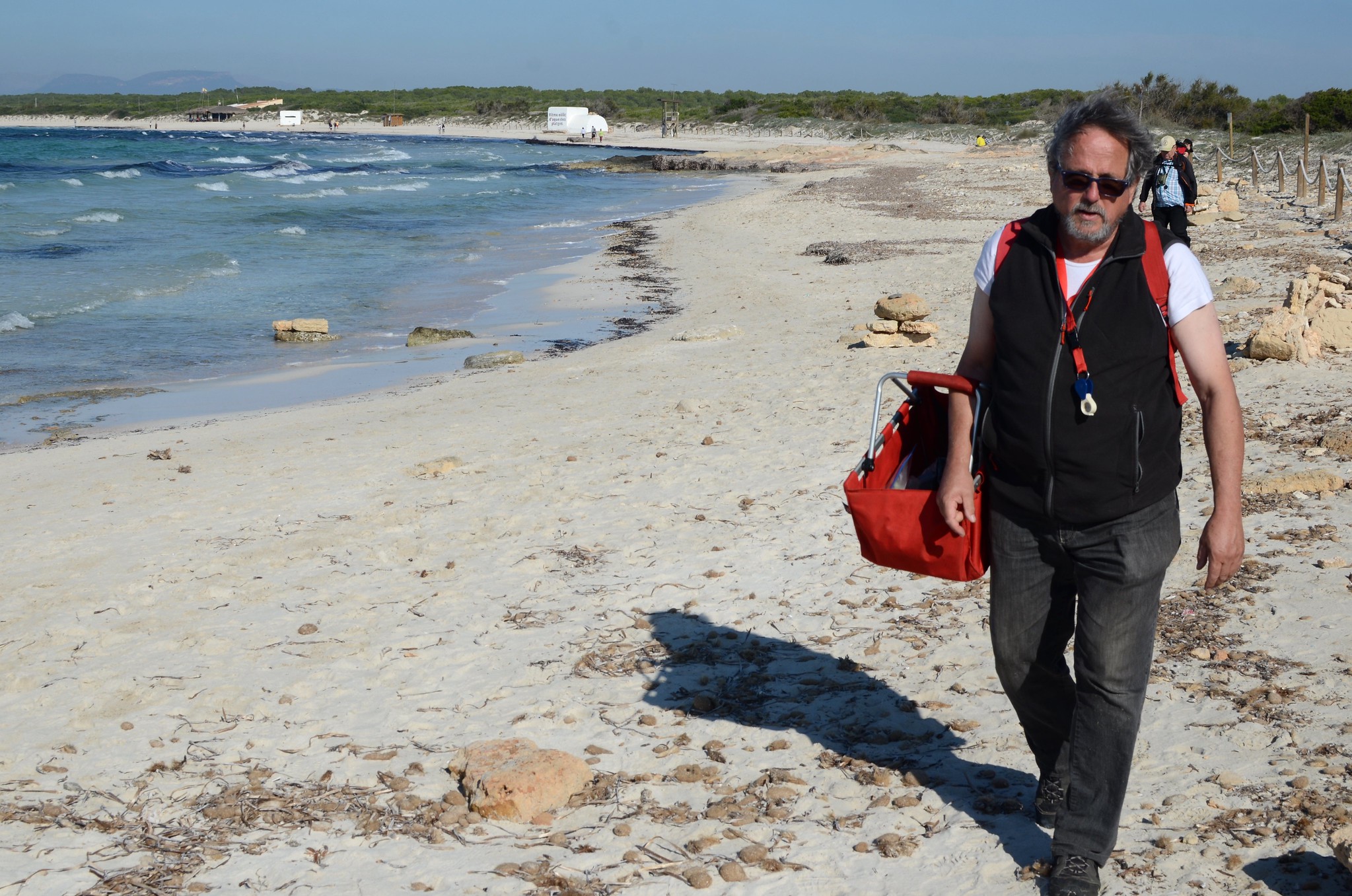 Enric plockar svamp på stranden